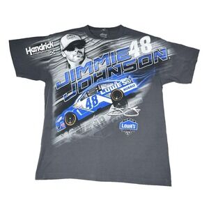 Jimmie Johnson 48 NASCAR T-Shirt M Gray Lowe's Team Racing Hendrick MotoSports